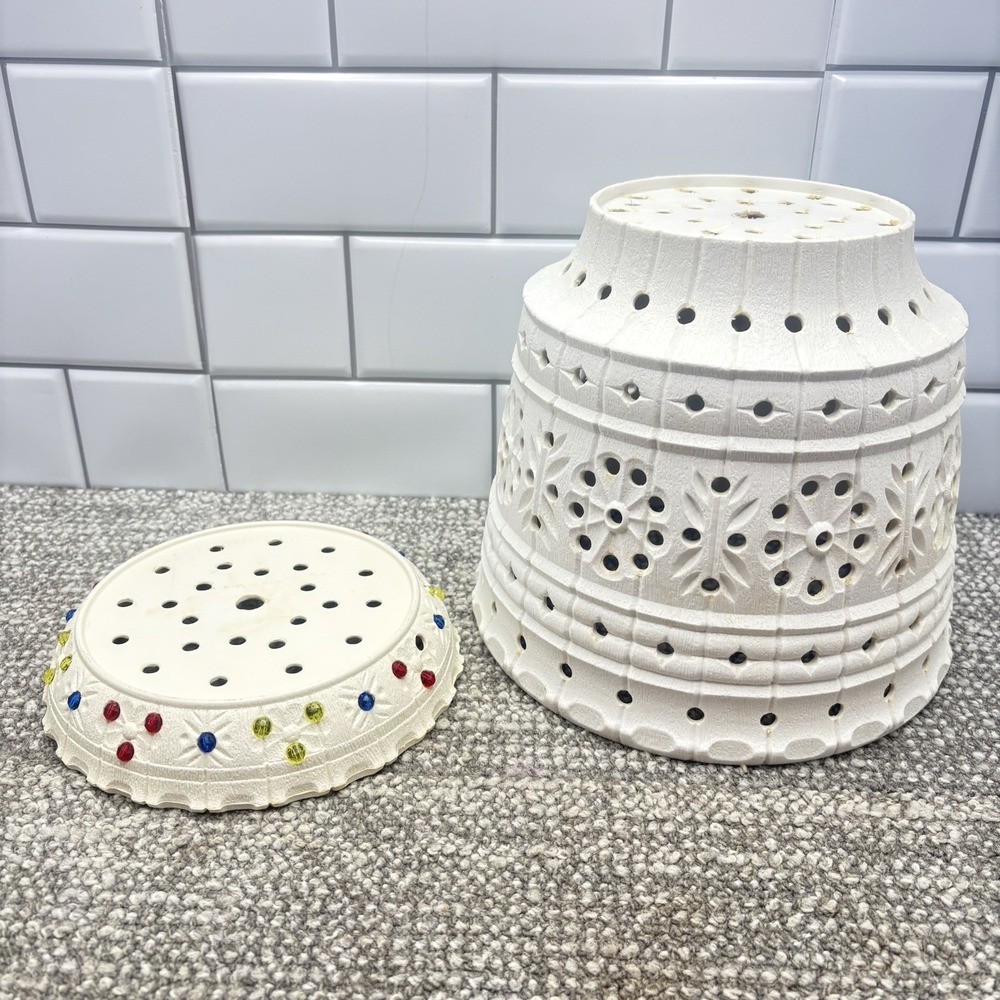 Vintage Lawnware Blow Mold Patio Planter Pot Saucer Drilled Holes Unfinished 8"